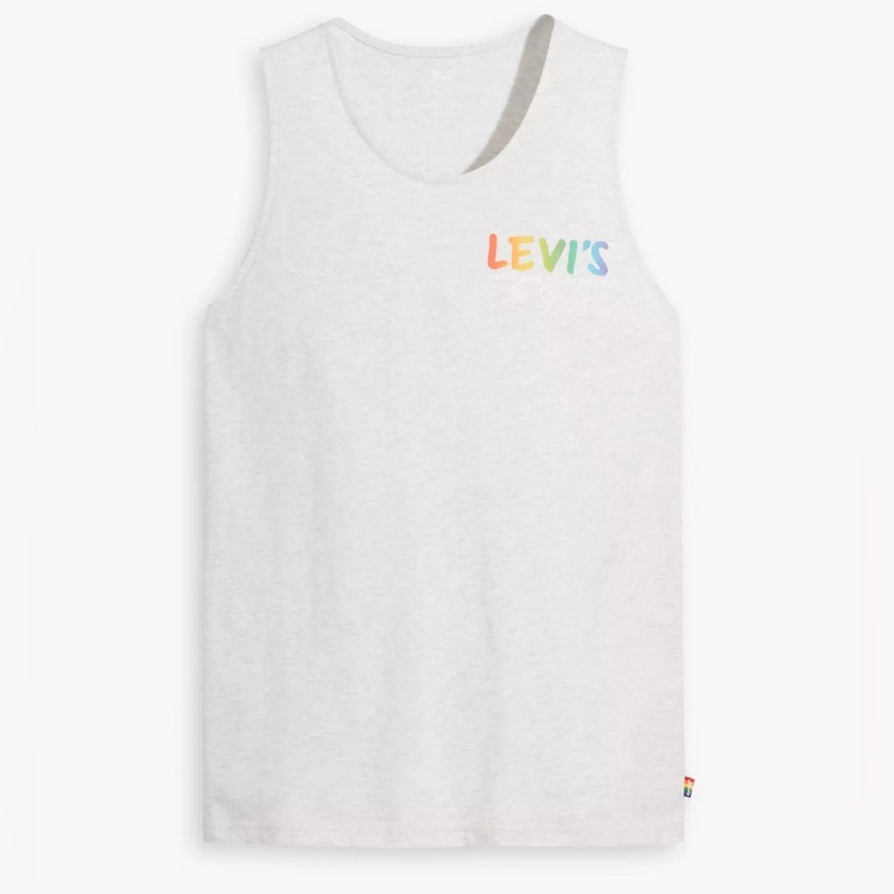 LEVI'S PRIDE RELAXED GRAPHIC TANK TOP GRAY SIZE XL